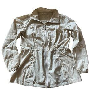 Eddie Bauer windbreaker jacket Full zip Womens Cream Medium